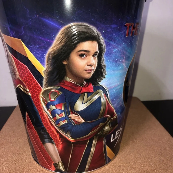 Marvel Studios The Marvels Movie Popcorn Tin 8x7.5” New Never Used - Picture 4 of 9